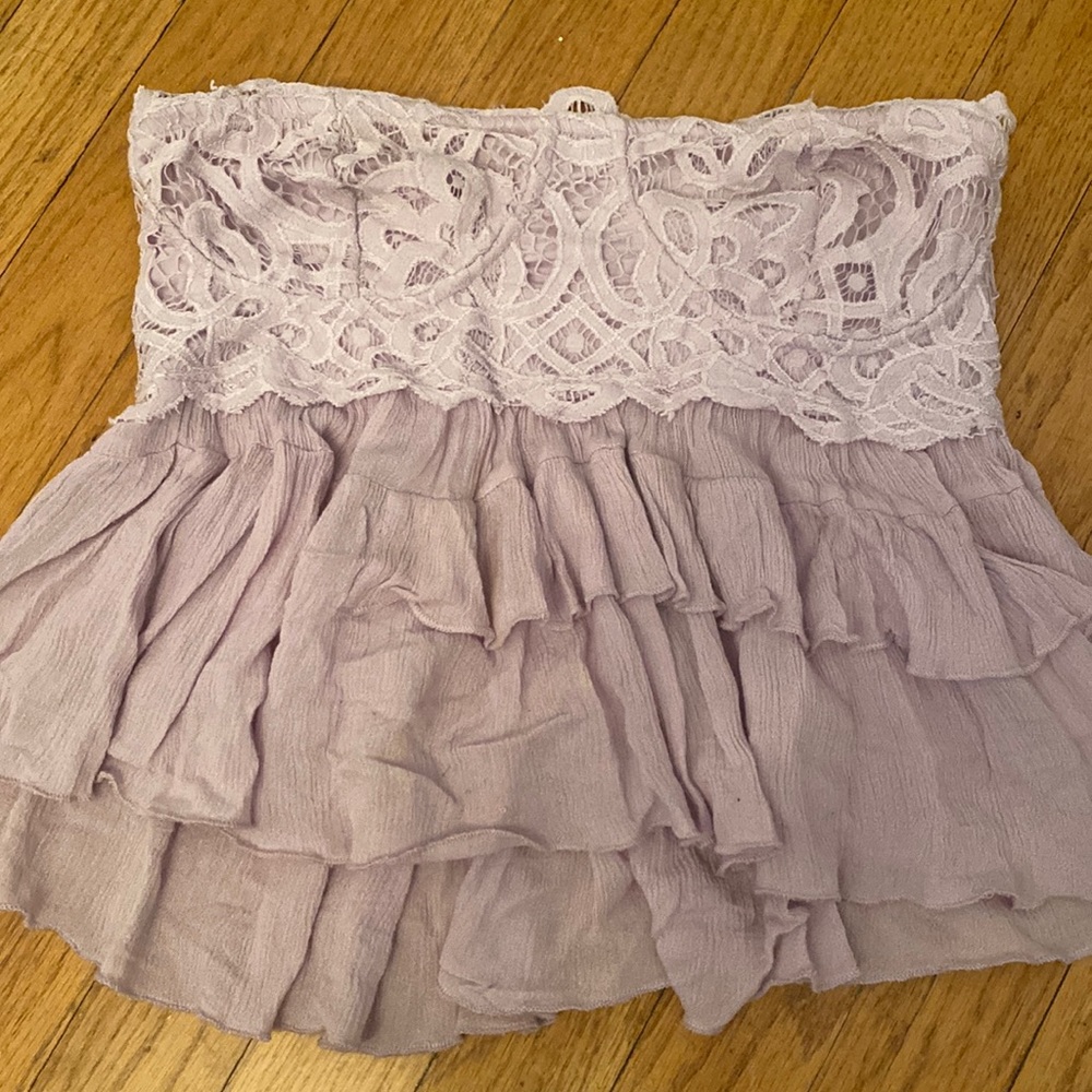 Free people lilac strapless top
